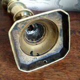 Duo of brass candle holders