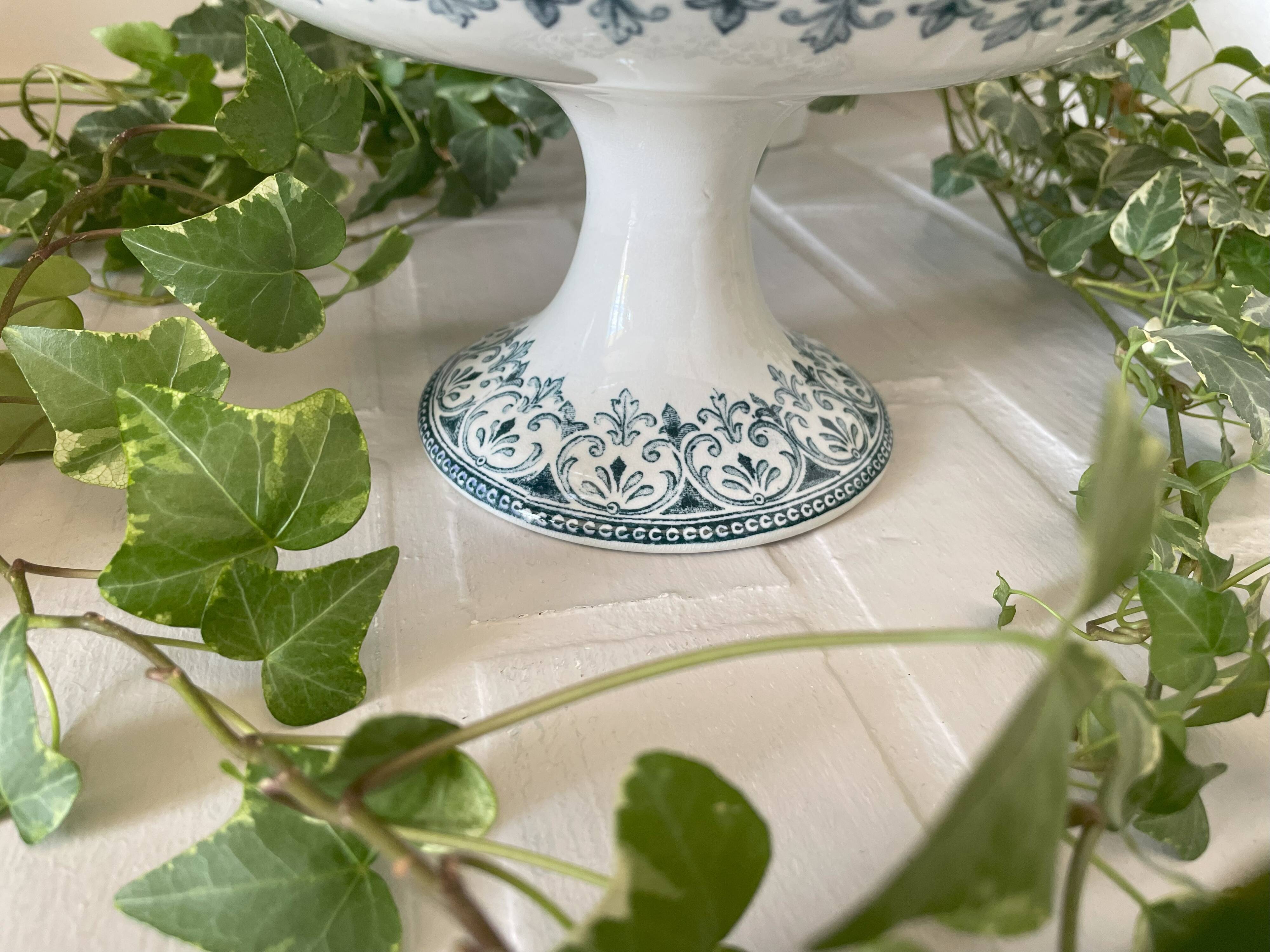 Old Badonviller earthenware compote bowl