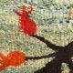 Polish kilim or wall rug with tree and blossoms motif from Cepelia, 1960s
