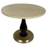 Italian Art Deco Coffee Table in Parchment, Black Lacquer and Brass