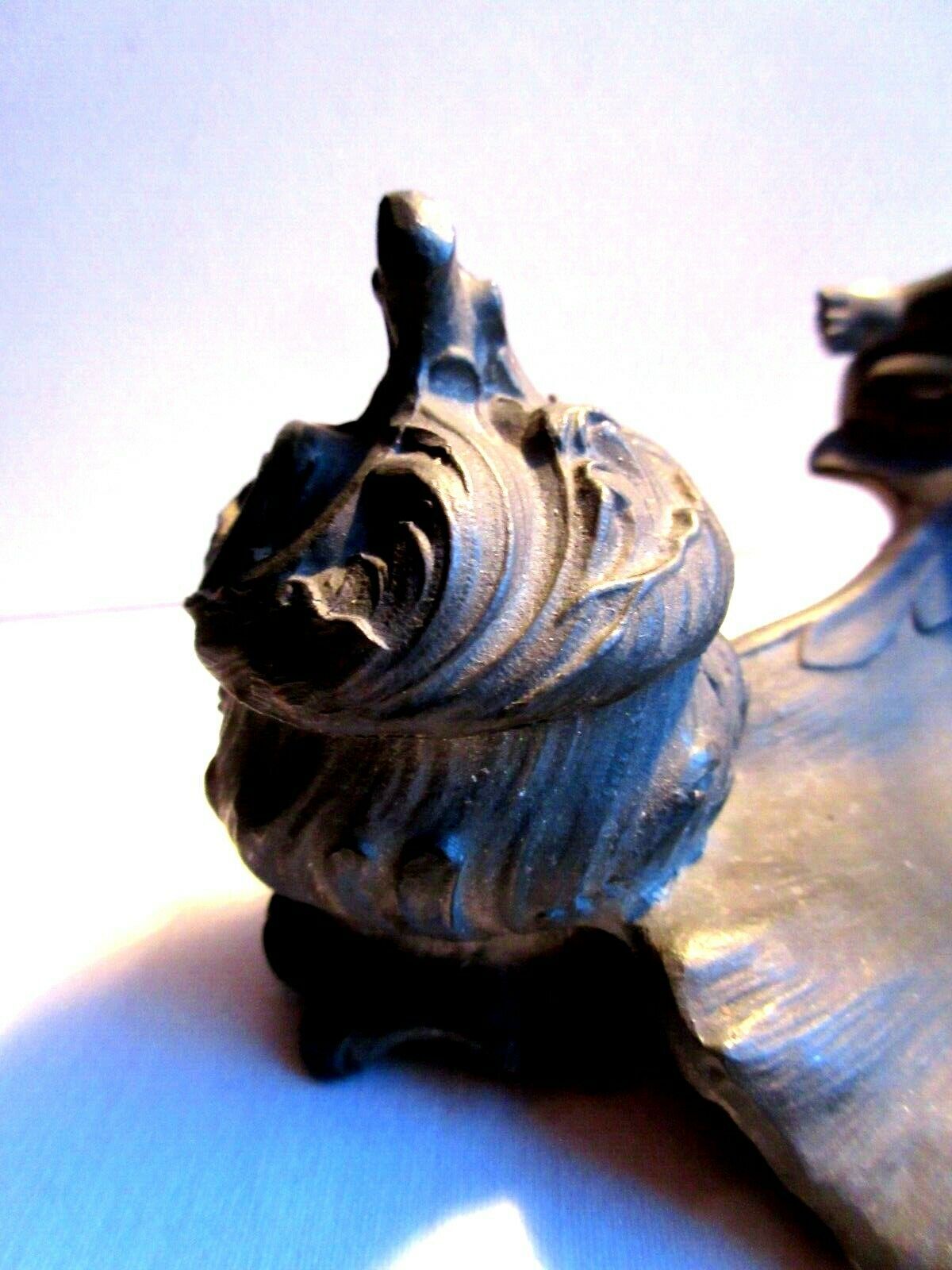 Double ink out 19th in tin signed J. GARNIER: The Cherub fisherman