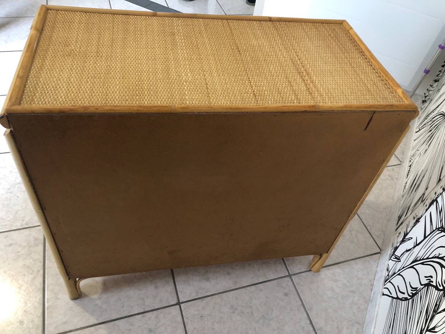 Commode bambou et rotin