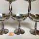 6 footed bowls with silver frieze in metal for ice.