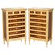 Paire de commodes hautes en bois dur, noyer et marbre