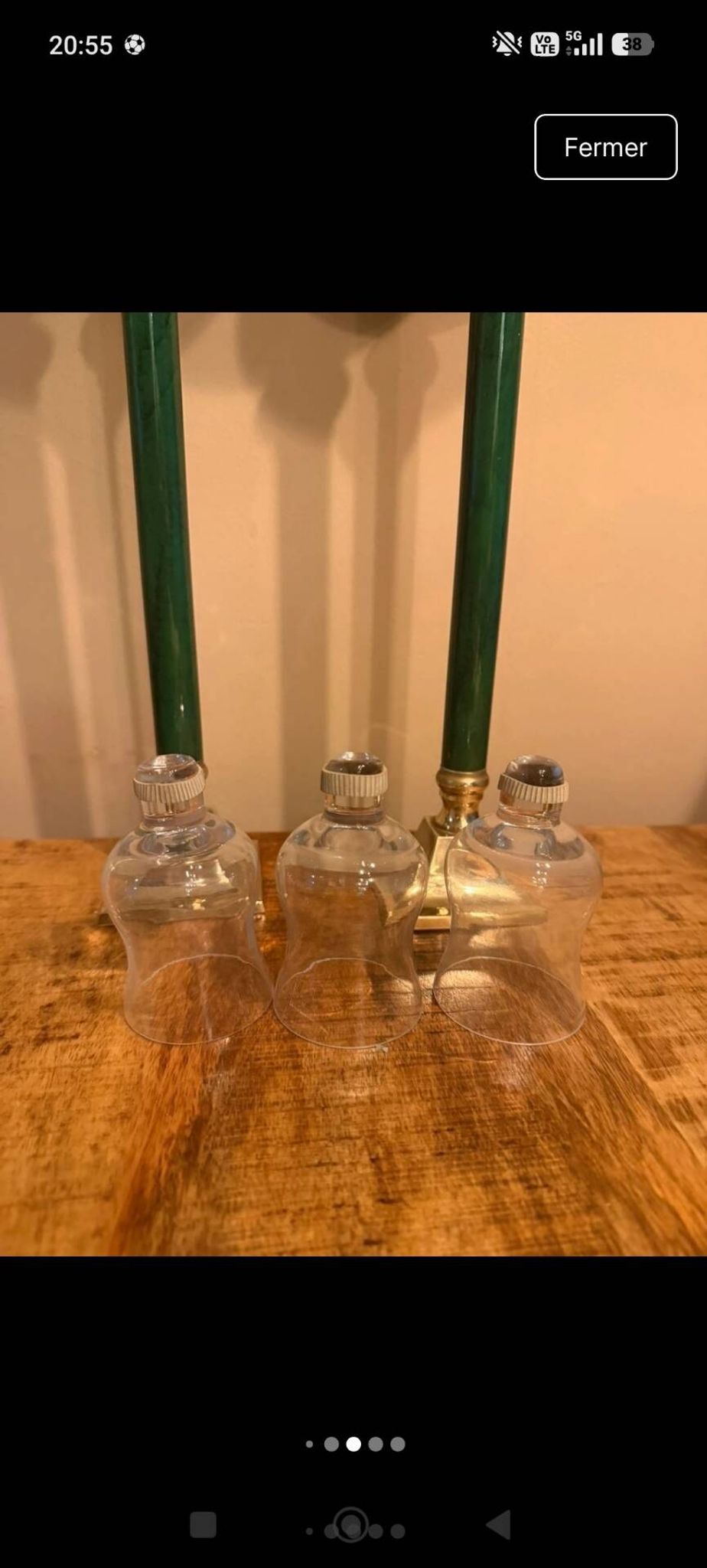 Pair of large candlesticks / convertible lanterns Hollywood Regency
