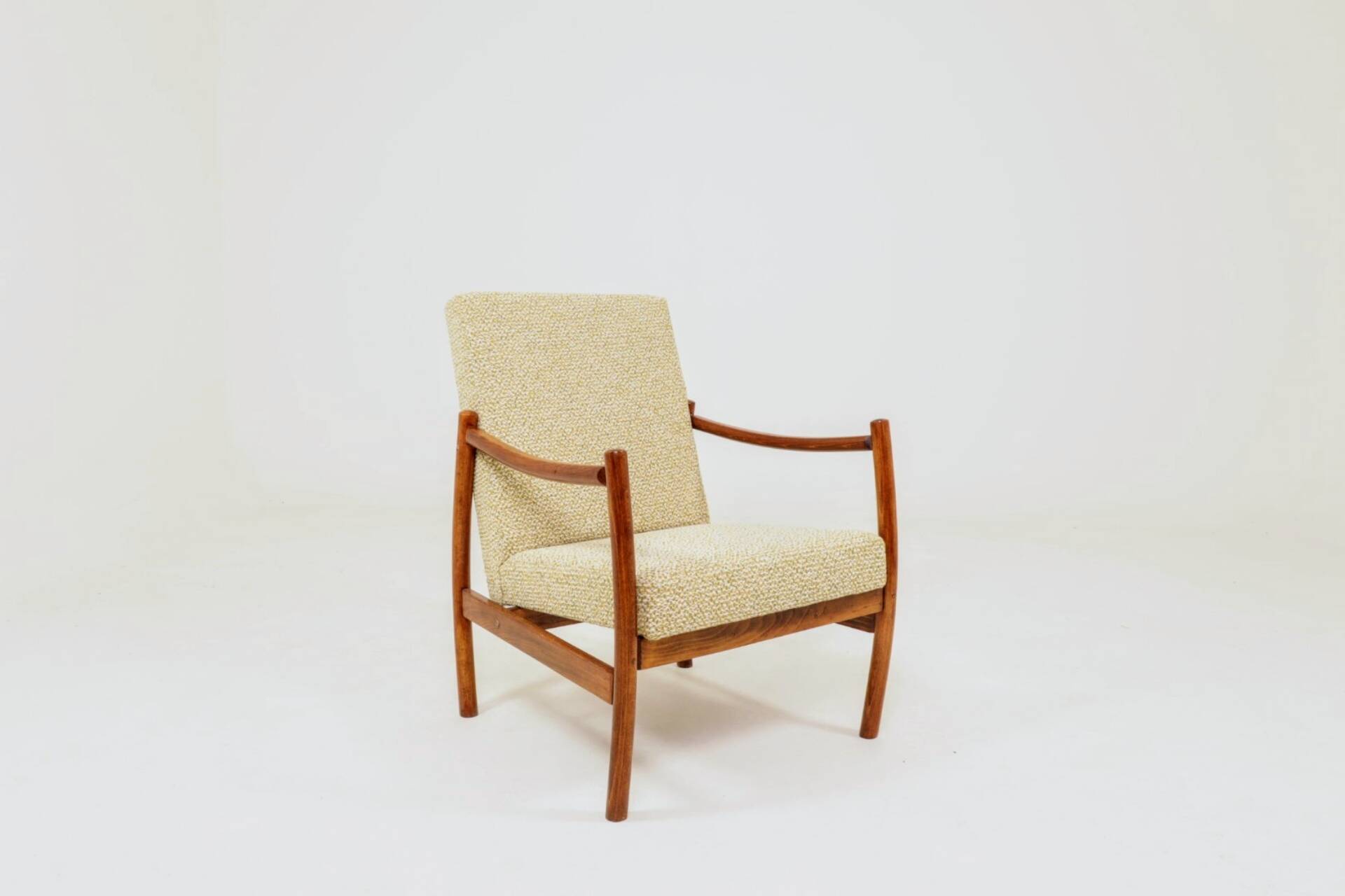 Chaise longue moderne en bois cintré nébuleuse verte