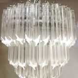 Lustre en verre de murano quadriedro transparent