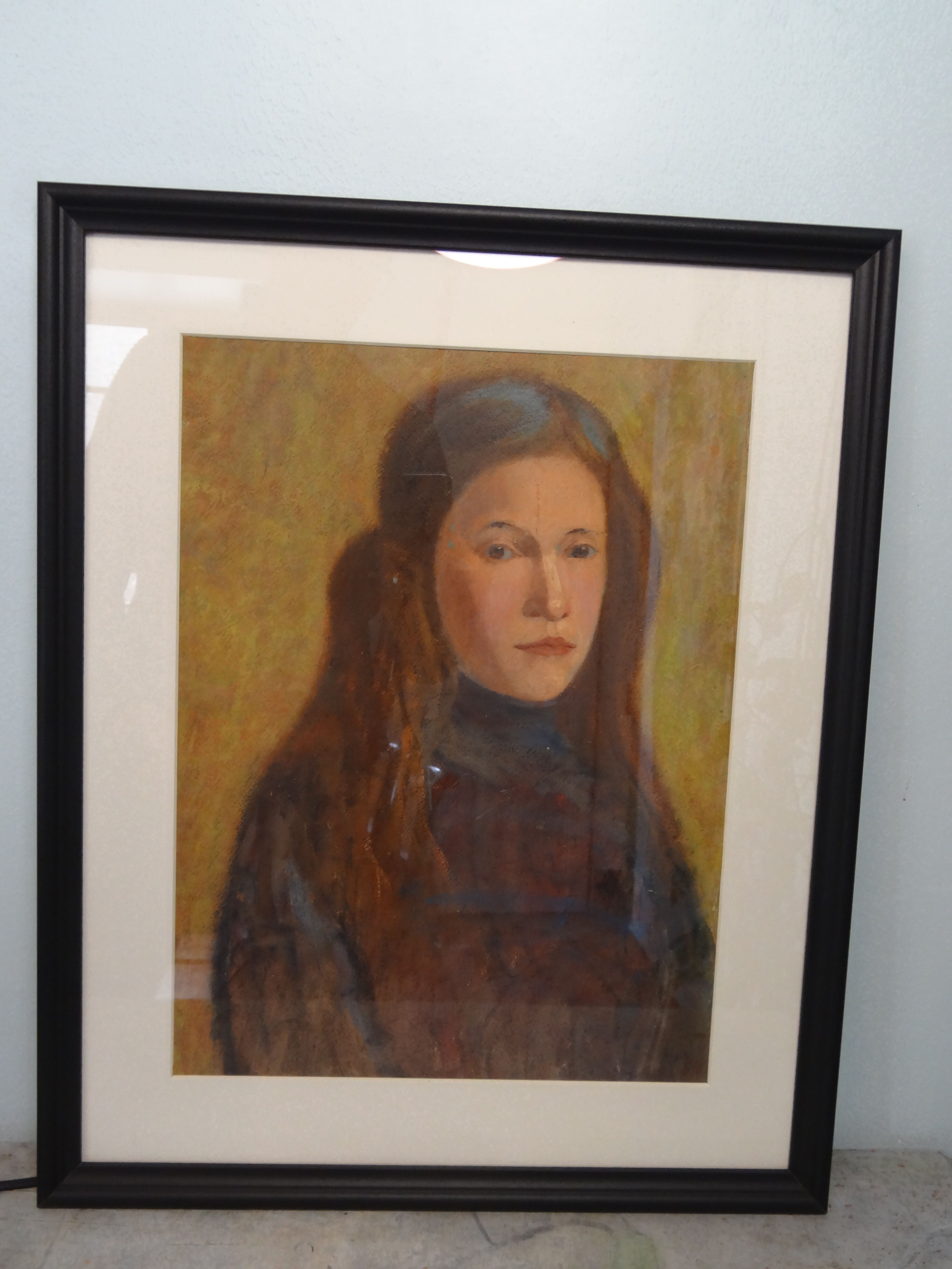 Portrait of a young girl, oil on cardboard 44 x 54 cm