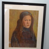 Portrait of a young girl, oil on cardboard 44 x 54 cm