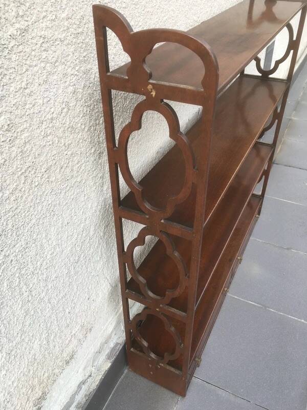 English Mahogany Wall Shelf – Georgian Style Bookcase Early 20th Century