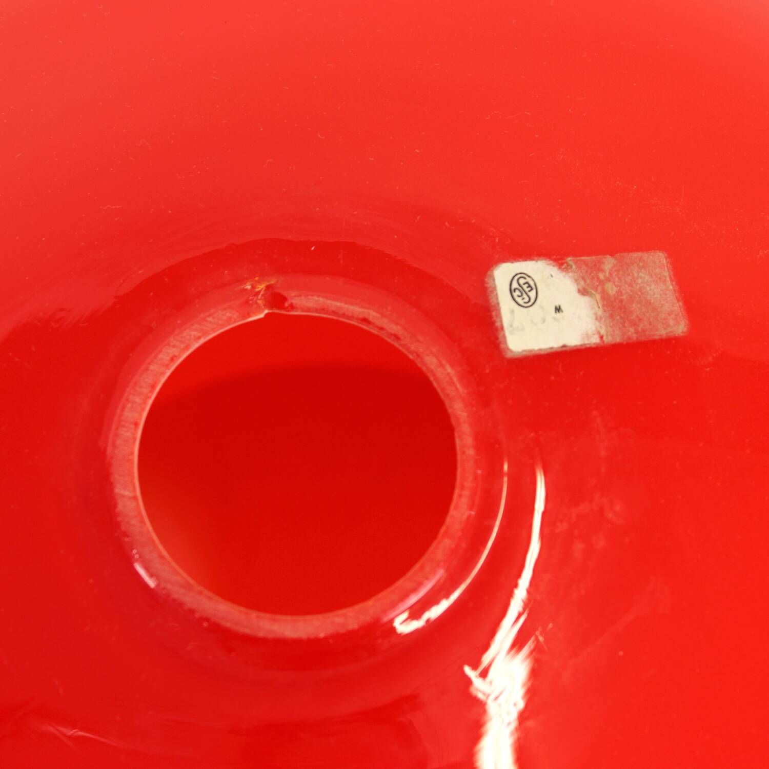 Mid-century red opaline glass ceiling light shade by OPP Jihlava, Czechoslovakia, 1960s