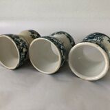 Trio of former egg cups earthenware