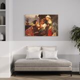 Peinture de scène intérieure antique du 19ème siècle