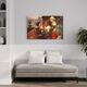 Antique interior scene painting from 19th century
