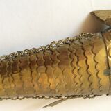 Old articulated brass fish box