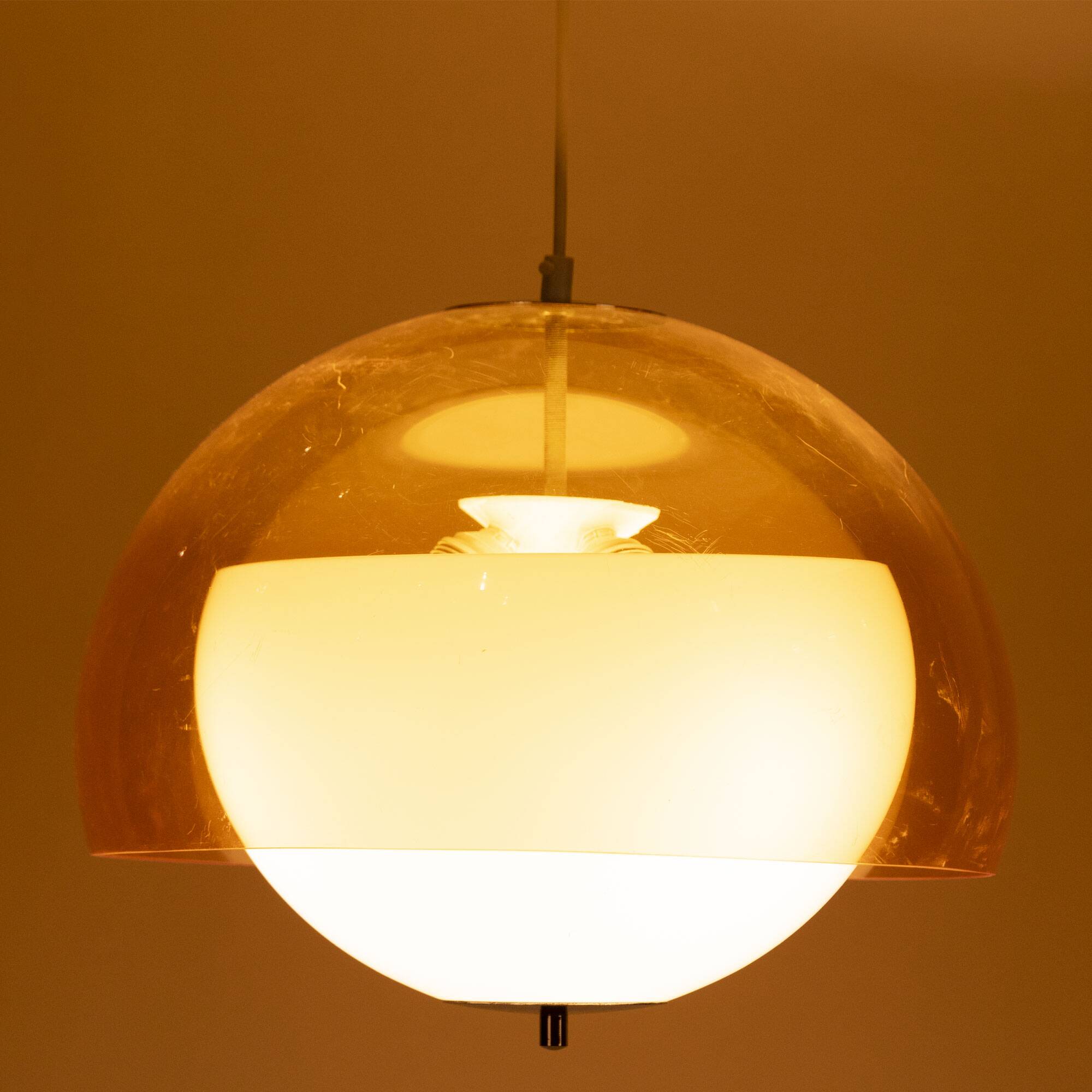 Orange And White Ball Pendant Lamp