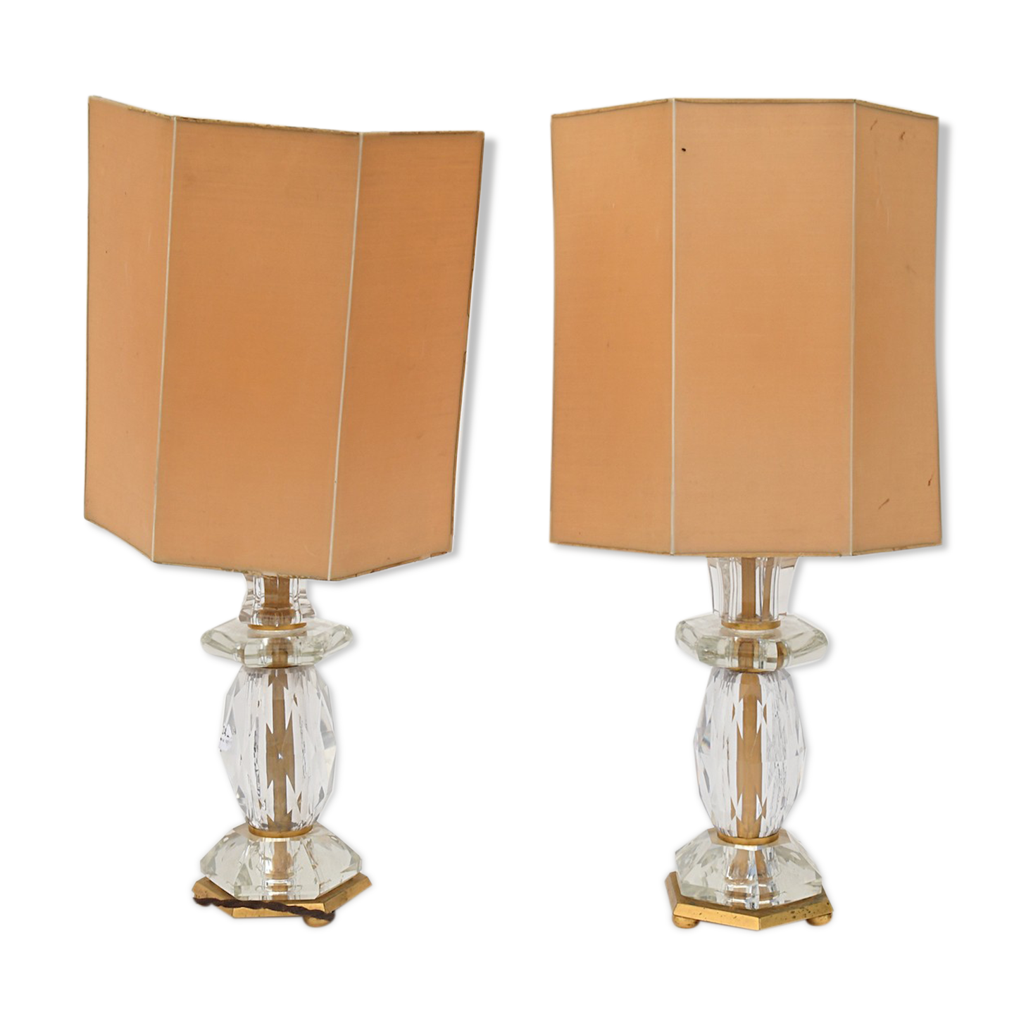 Pair of glass lamps