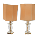 Pair of glass lamps