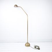 Lampadaire vintage Hustadt à 2 têtes flexibles, laiton mat