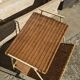 Serving side table door magazine rattan and vintage metal