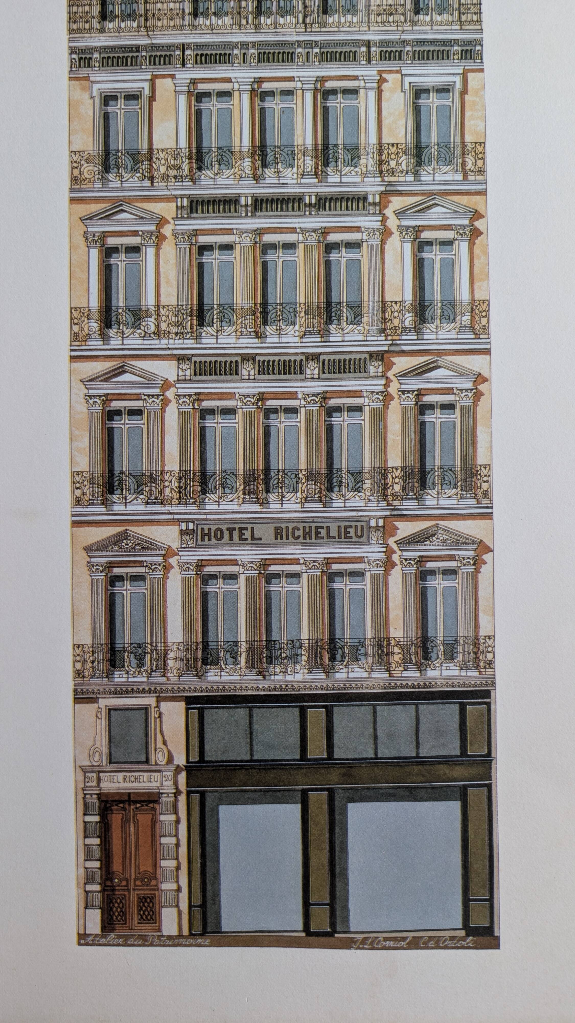 Lithographie "Hôtel Richelieu" – Catherine d'Ortoli