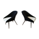 Paire de fauteuils corbeille Bi color restaurés années 50 60 pieds metal