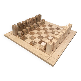 Travertine chess set 1970