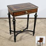 Small Living Room Table in Rosewood and Amboyna Burl, Louis XVI style, Napoleon III period – Mili