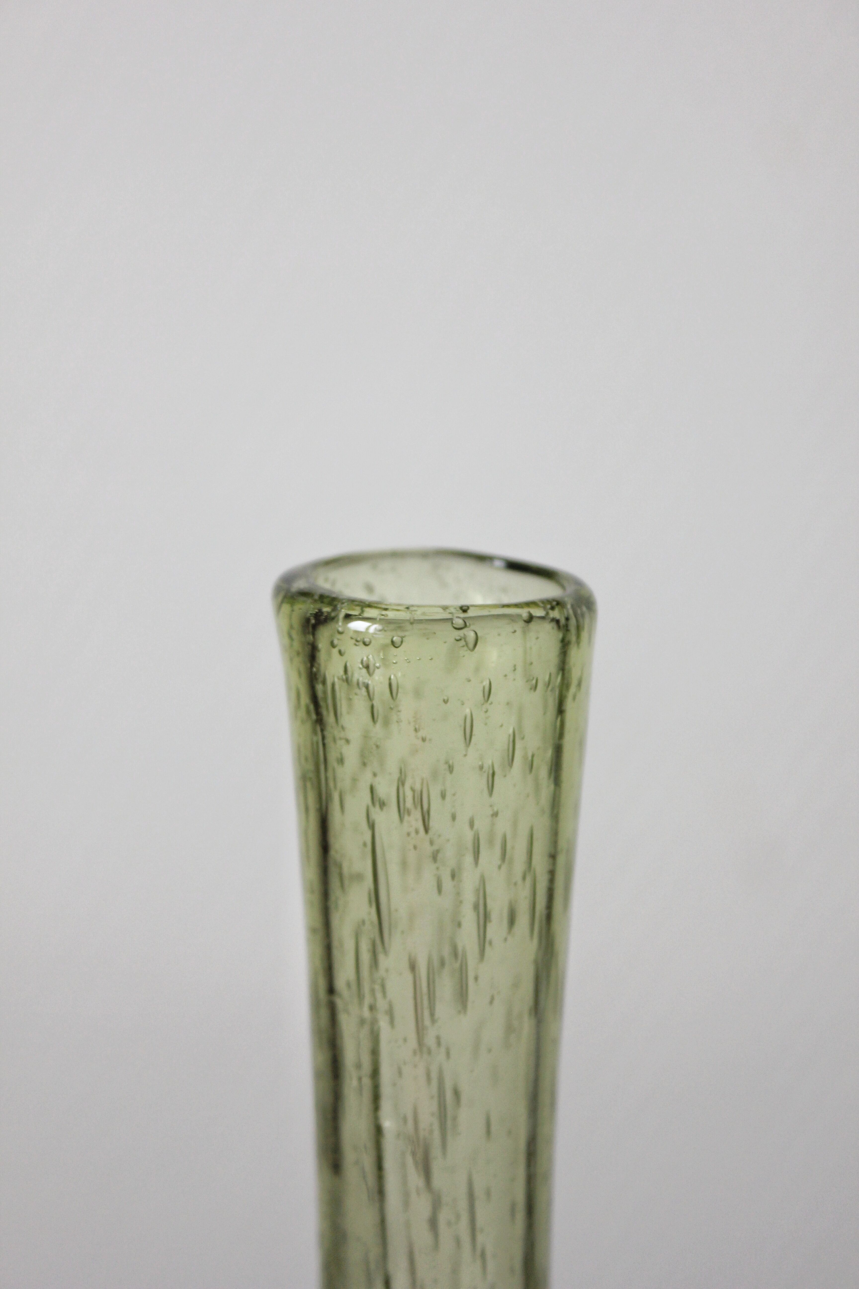 Vintage Biot bubble blown glass soliflore vase