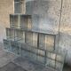 Modular bookcase, shelves composed of cubes facets of glass desselles