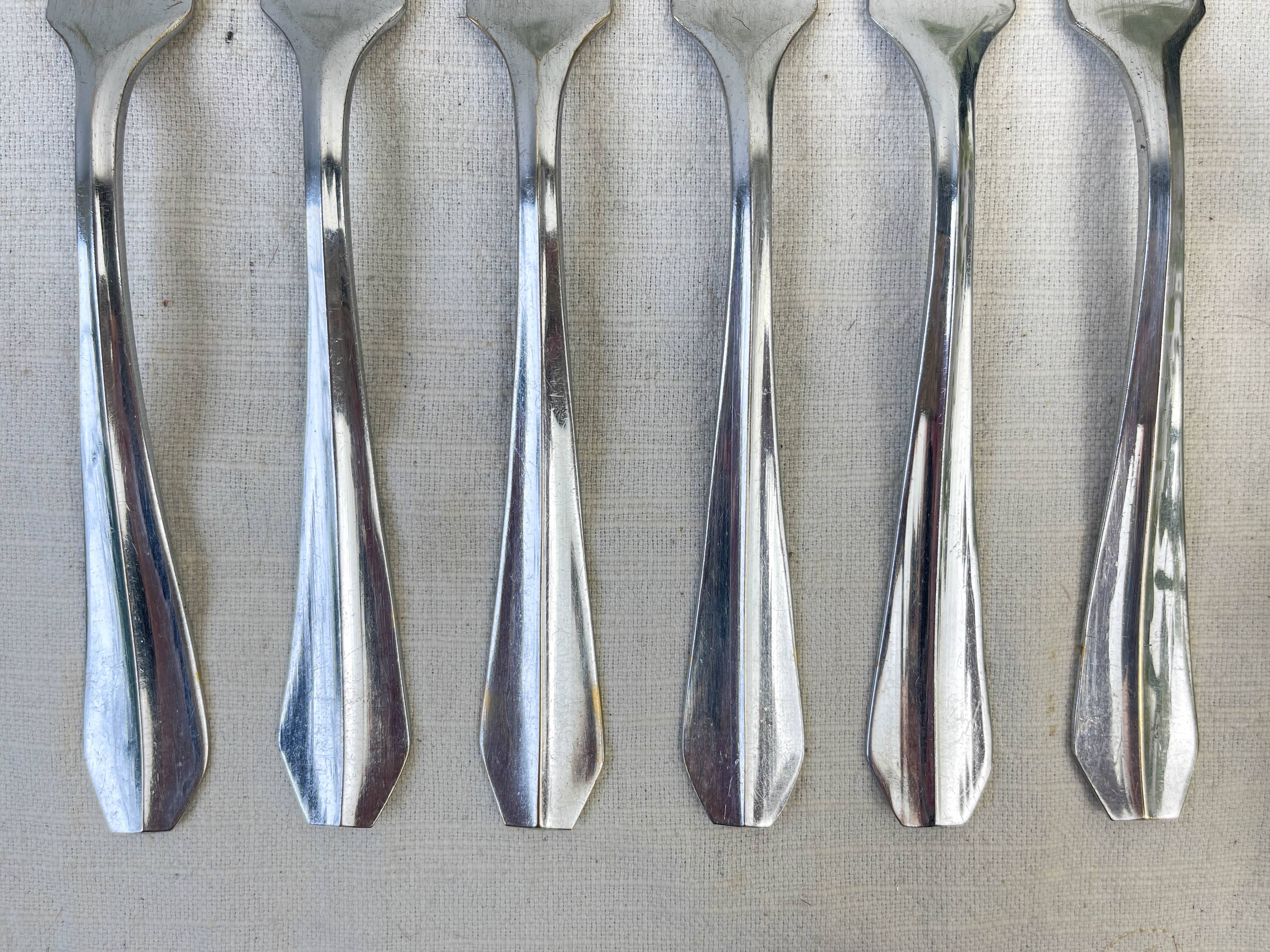 6 vintage stainless steel forks vlm italia