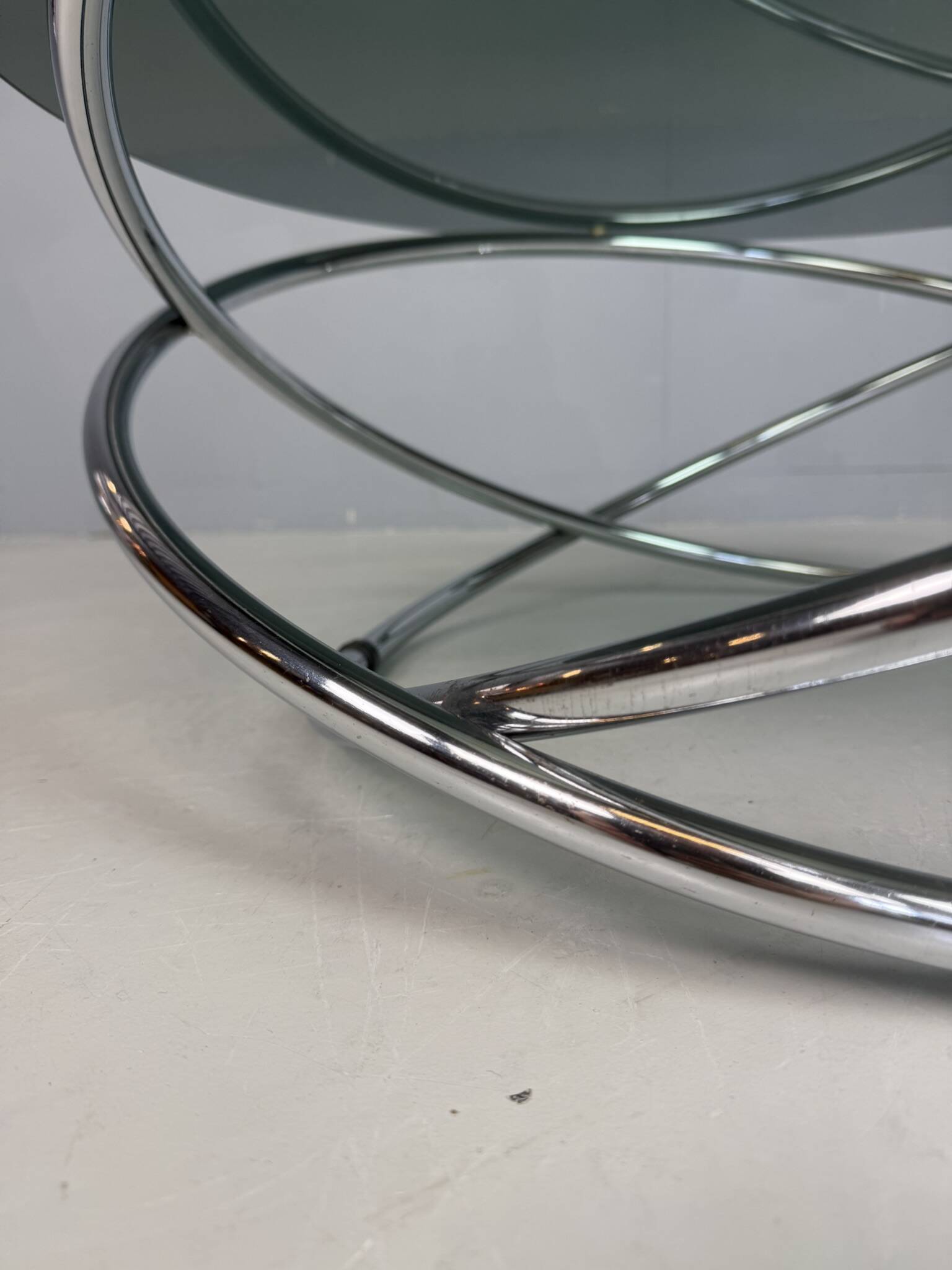 Mac chrome and smoked glass Coffee Table from Miniforms, Italy, 1970s