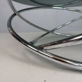 Mac chrome and smoked glass Coffee Table from Miniforms, Italy, 1970s