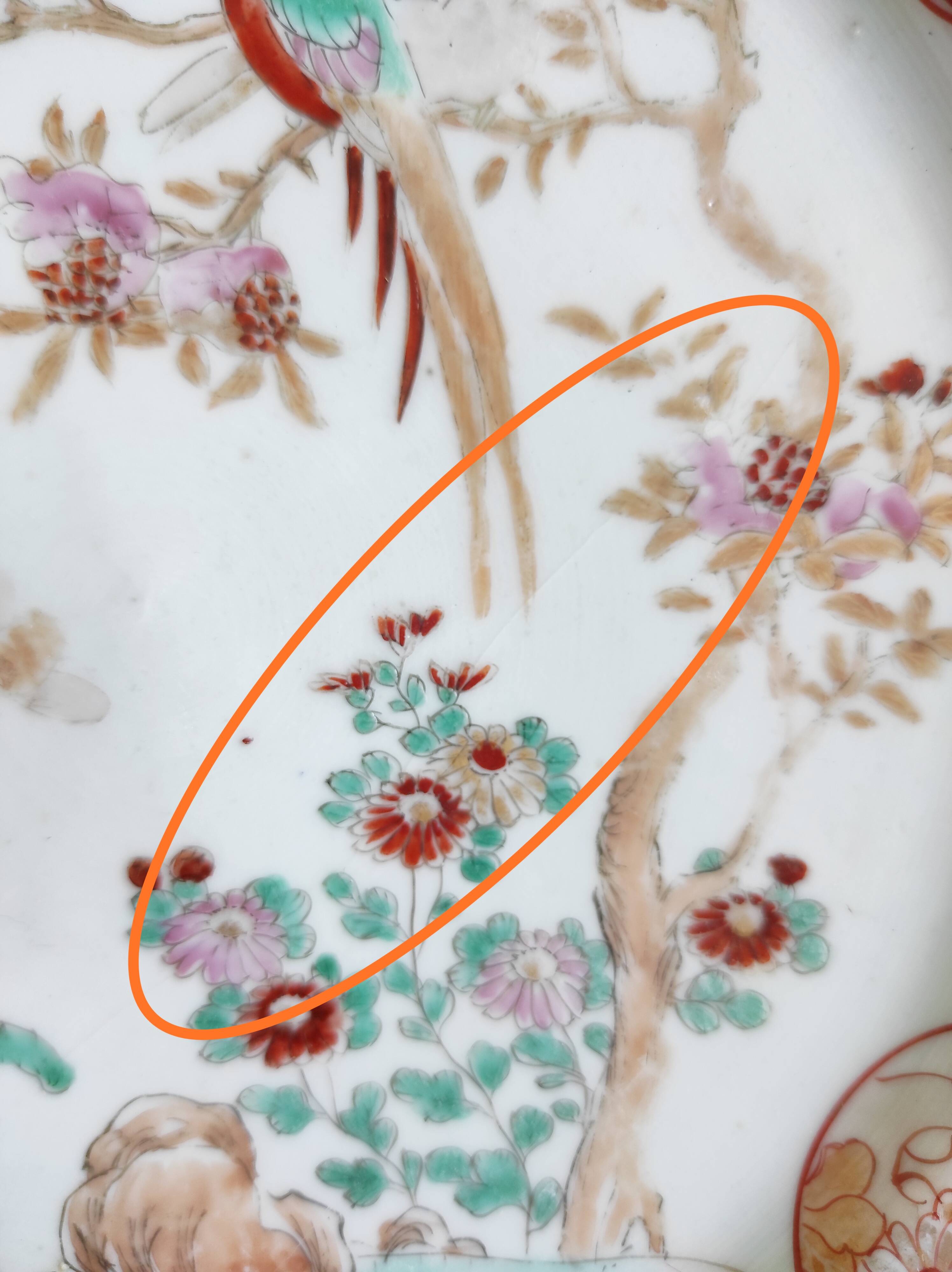 Japanese plate circa 1900 birds and insects