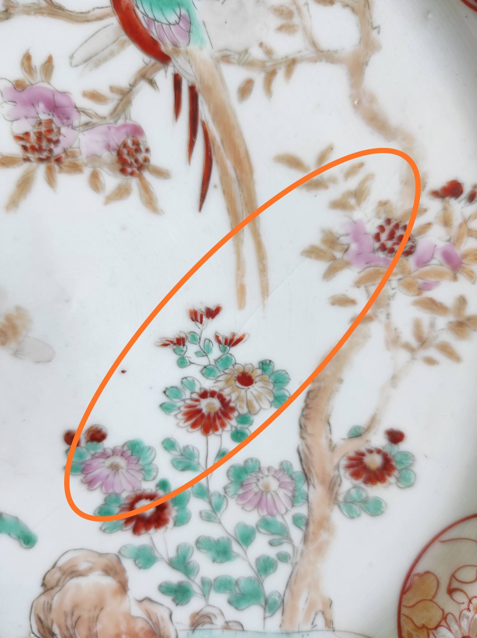 Japanese plate circa 1900 birds and insects