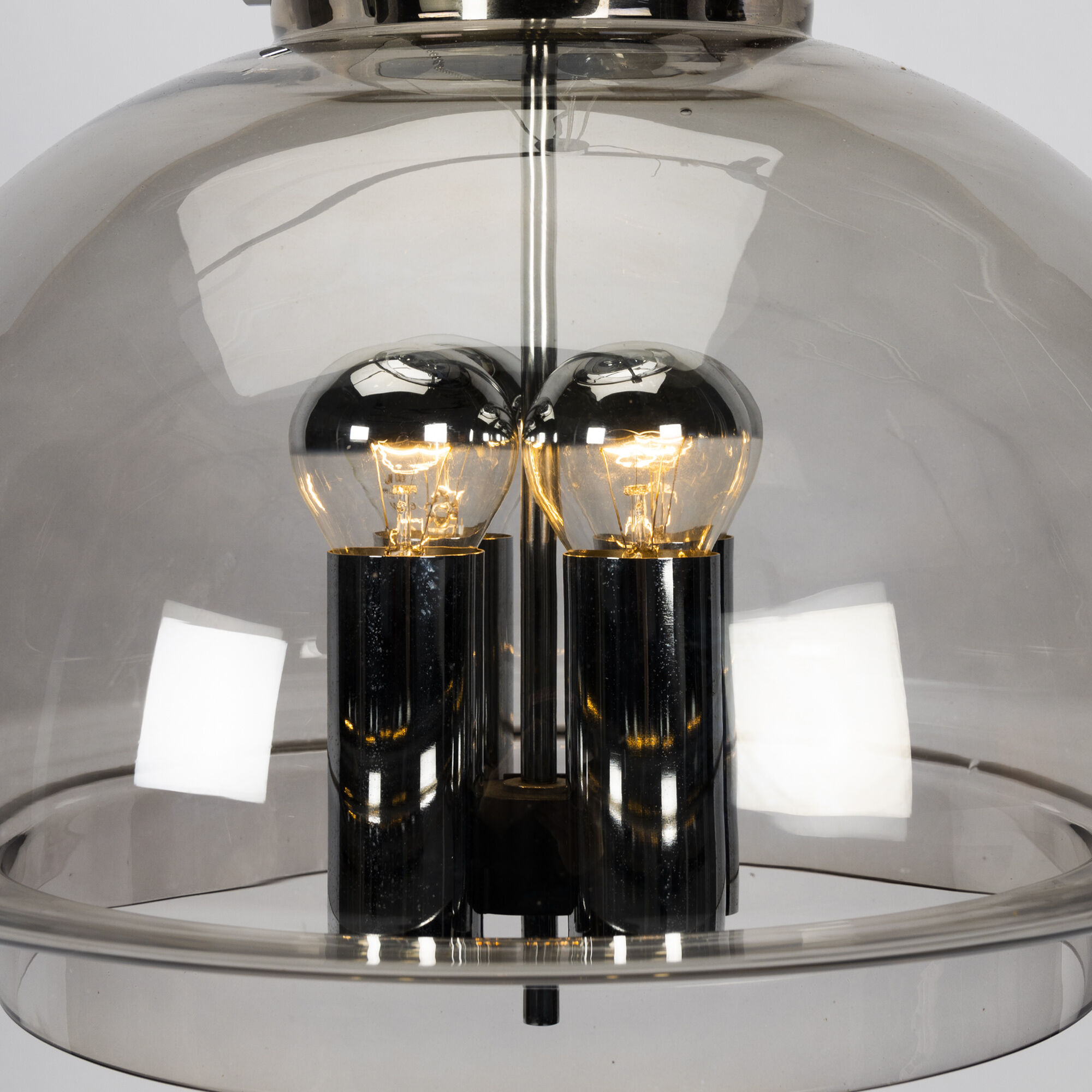 Chrome Vintage Pendant Lamp for Limburg Glashütte