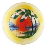 Coupelle en verre émaillé signée