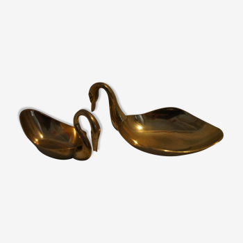Pair of brass cups