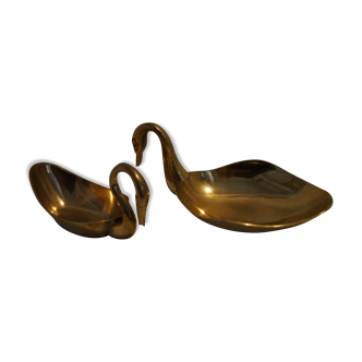 Pair of brass cups