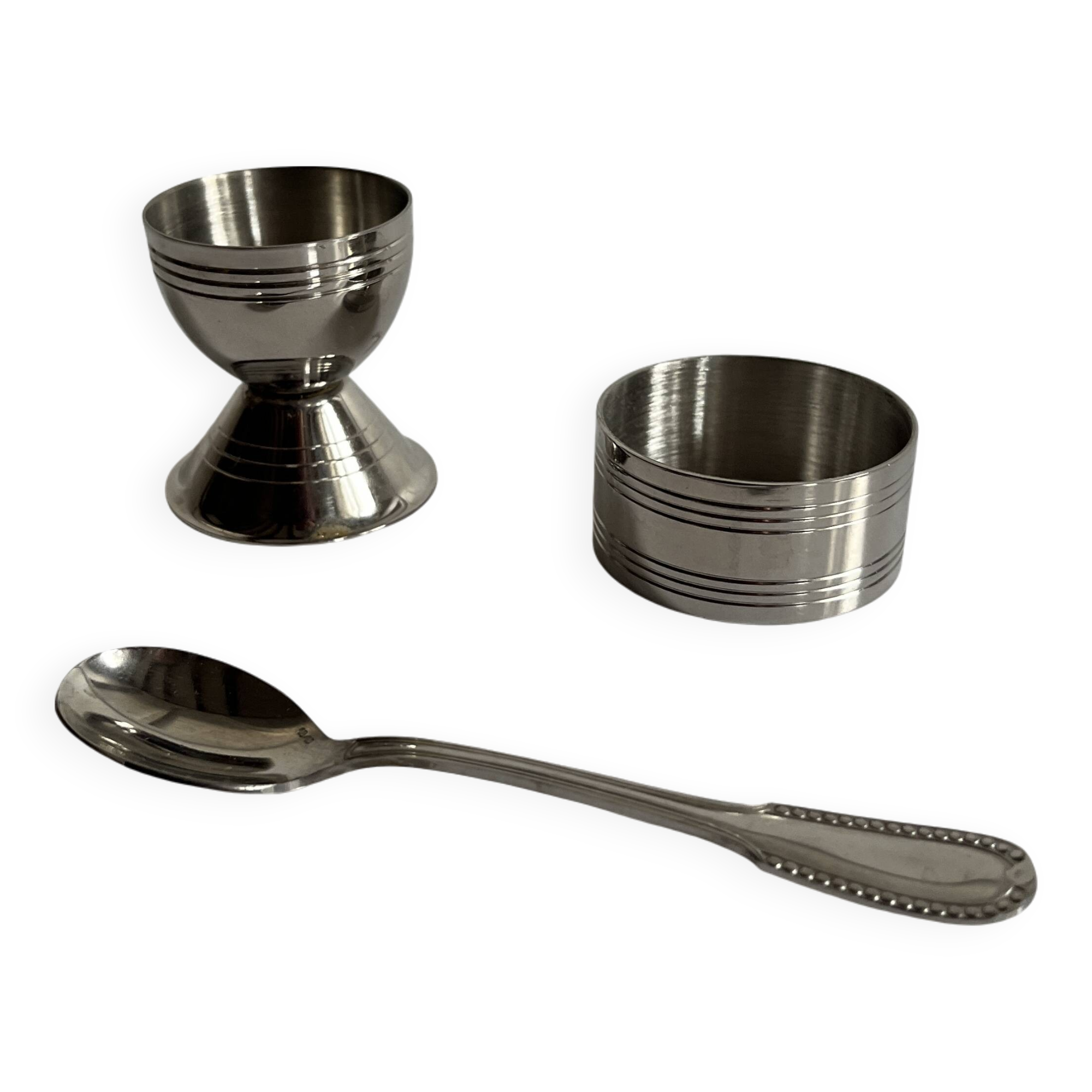 Set coquetier inox vintage