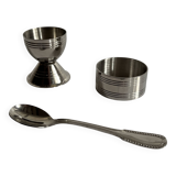 Vintage stainless steel egg cup set