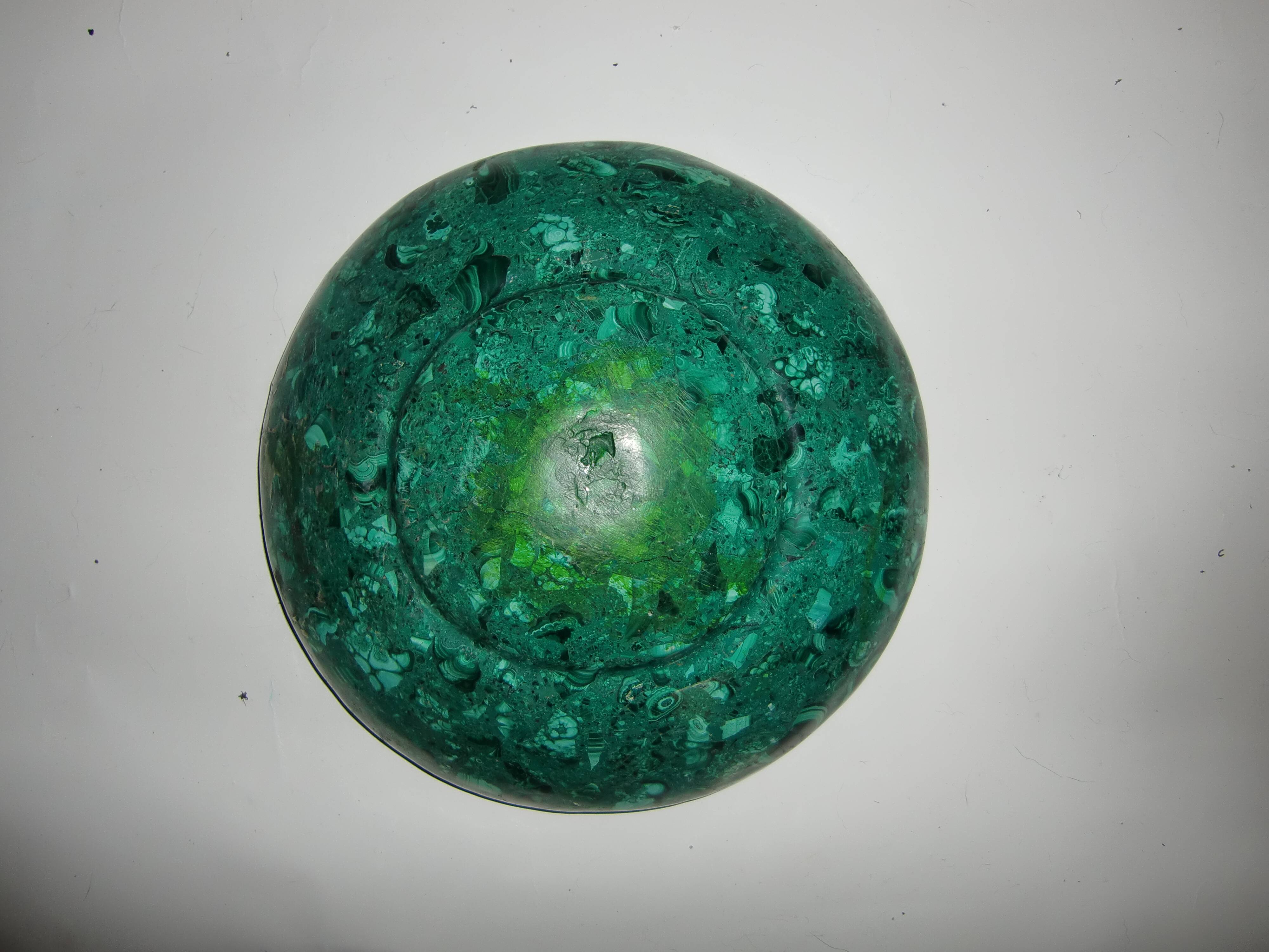 Small salad bowl in genuine Malachite