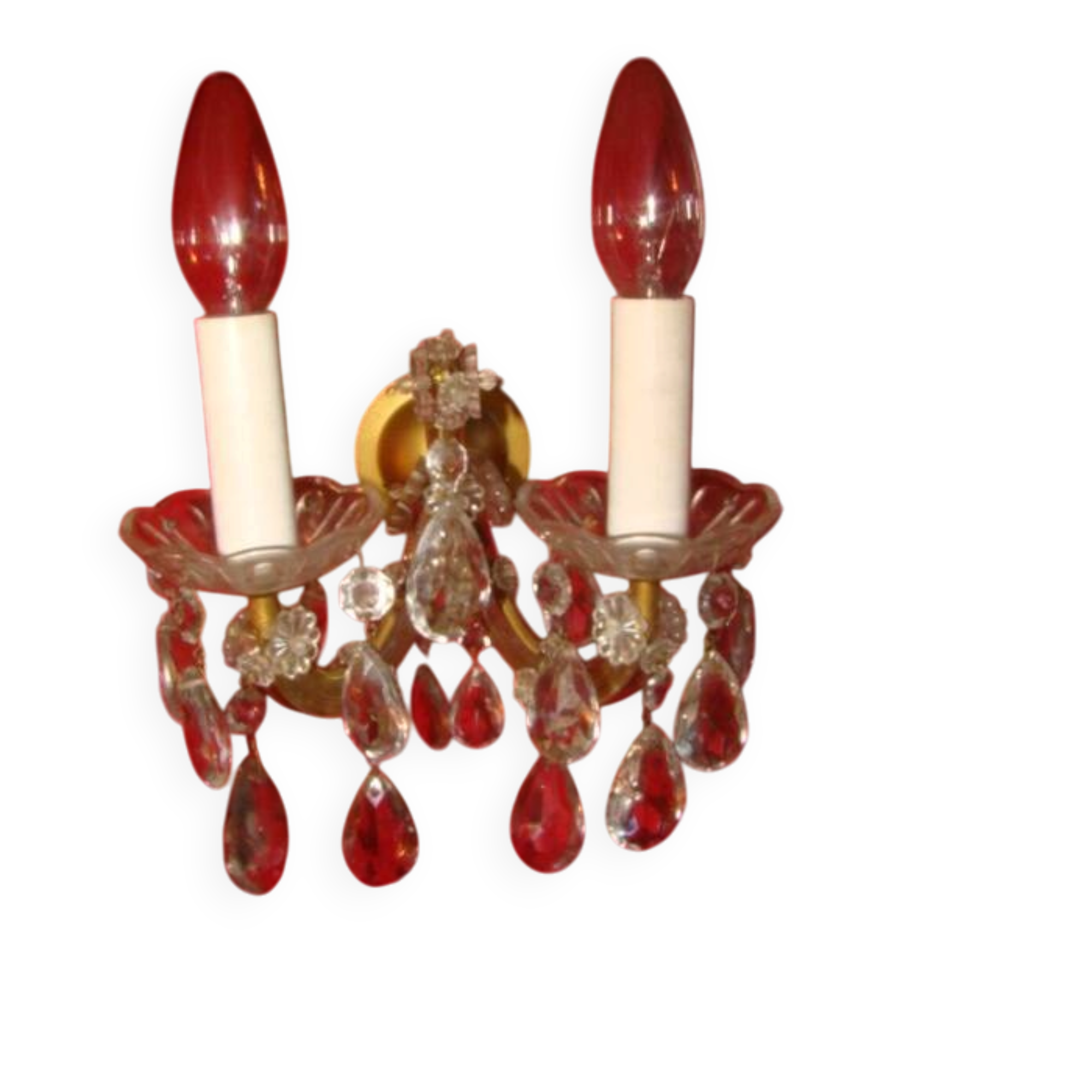 Crystal wall light with two arms from the 1960s.