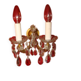 Crystal wall light with two arms from the 1960s.