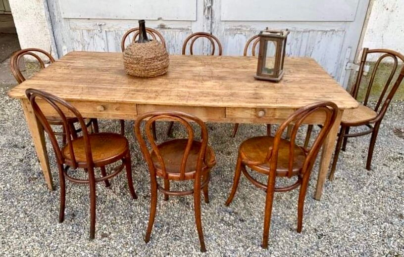Large bistro table old farmhouse table solid wood Length 200 x Width 98 cm