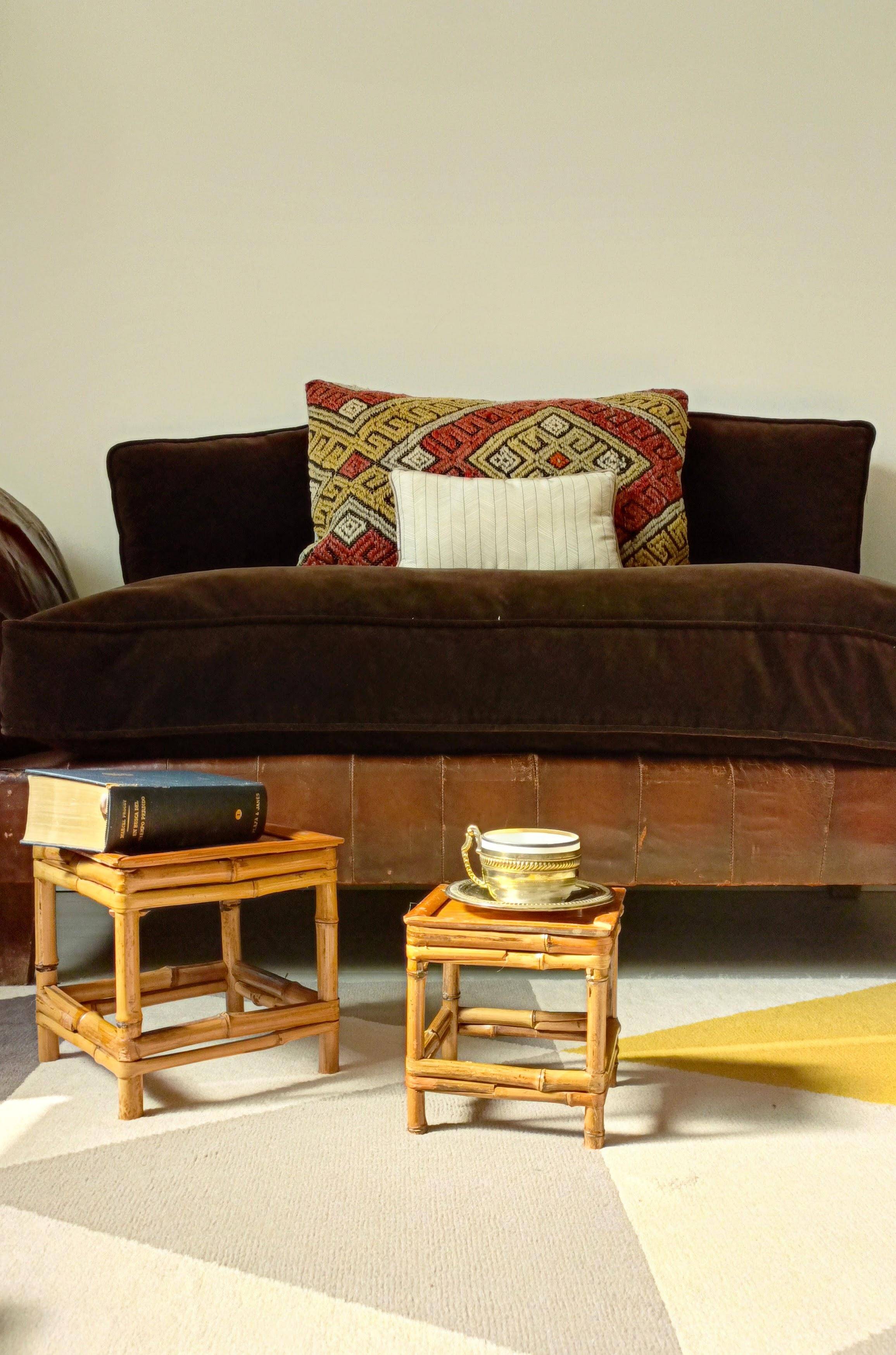 1950s Mid-Century French Bamboo and Wood Plant Pedestals, Hand-Crafted