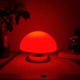 Mushroom lamp, touch-sensitive UFO in red glass