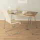 Unique desk from the 1970s with onyx marble top and stainless steel 'Grasshopper' legs