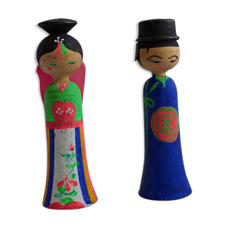 Kokeshi miniatures en bois