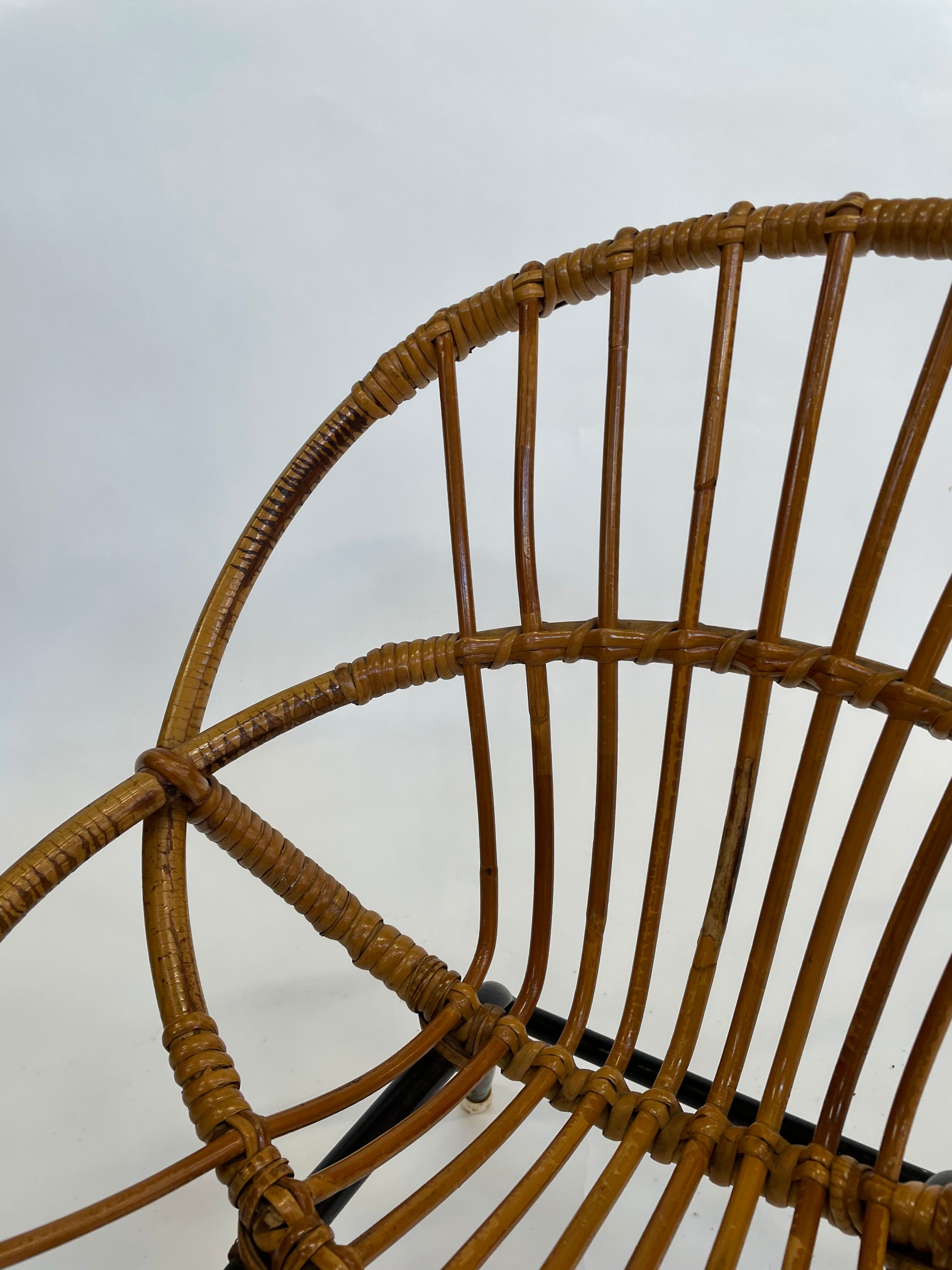 Vintage Rattan children's chair Rohe Noordwolde 1960s Design